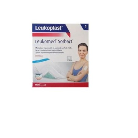 Medicazione sterile Leukomed Sorbact 8x10cm per ferite a rischio infezione Medicazione sterile Leukomed Sorbact 8x10cm per ferite a rischio infezione