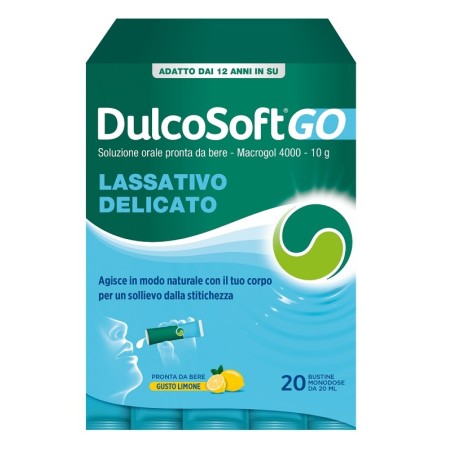 Opella Healthcare Dulcosoft Go Senza Zucchero Senza Glutine Senza Lattosio Gusto Limone 20 Bustine Da 20 Ml