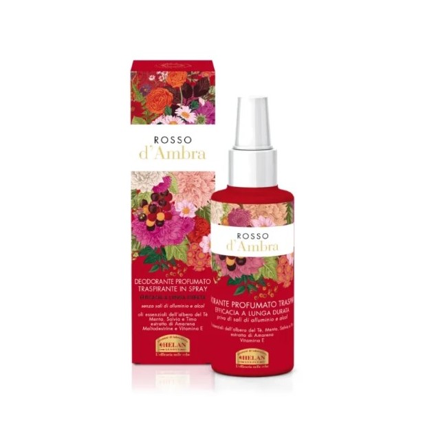 Helan Rosso D'Ambra Deodorante Profumato Spray - Fragranza ambrata senza sali di alluminio