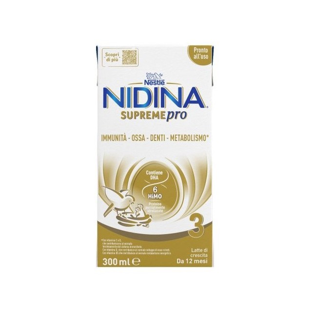 Nestlé Nidina Supreme Pro 3 300ml - Latte di crescita liquido pronto all'uso per bambini Nestlé Nidina Supreme Pro 3 300ml - Latte di crescita liquido pronto all'uso per bambini