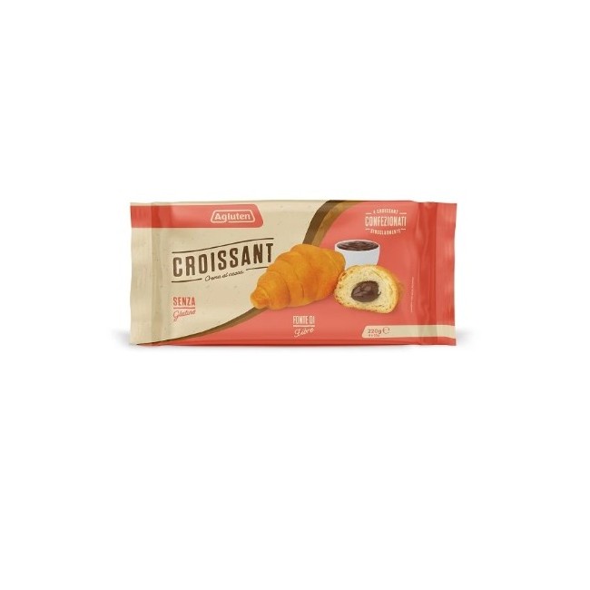 Nove Alpi Agluten Croissant senza glutine ripieni di crema al cacao, confezione da 4 pezzi Nove Alpi Agluten Croissant senza glutine ripieni di crema al cacao, confezione da 4 pezzi