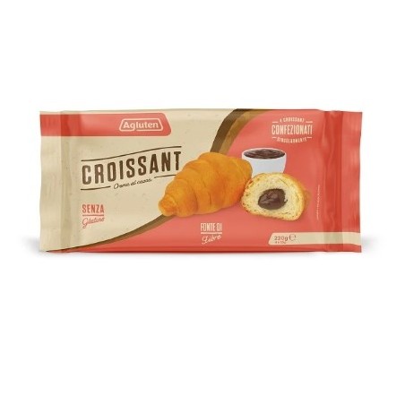 Nove Alpi Agluten Croissant senza glutine ripieni di crema al cacao, confezione da 4 pezzi Nove Alpi Agluten Croissant senza glutine ripieni di crema al cacao, confezione da 4 pezzi