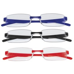 Occhiali da lettura Mast Twins Silver +2,50 triplo colore rosso blu nero made in Italy