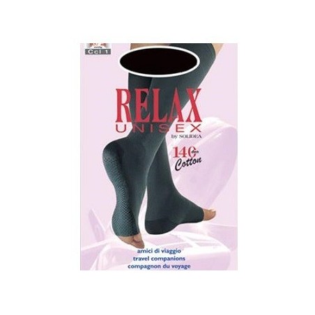 Solidea Relax Unisex 140 Gambaletto Cotton Punta Aperta Nero 4 Xl