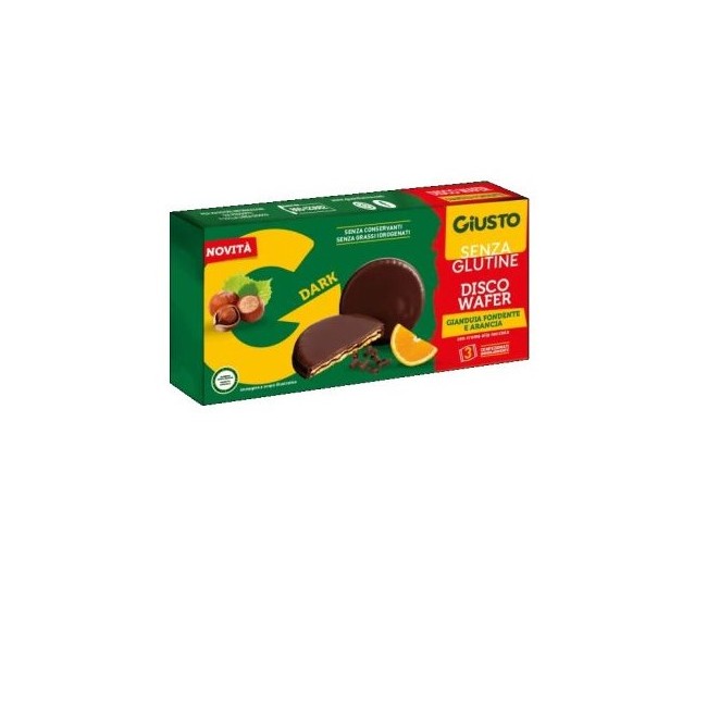 Farmafood Giusto Senza Glutine Disco Wafer Cioccolato Gianduia Fondente E Arancia 3 X 24 G