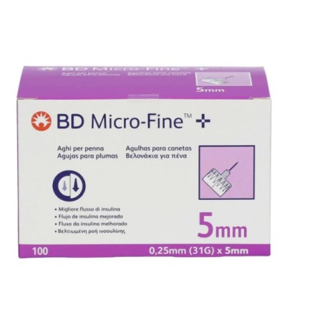 Aghi per penna da insulina Corman MicroFine+ Gauge 31 da 5mm, confezione da 100 pezzi sterili