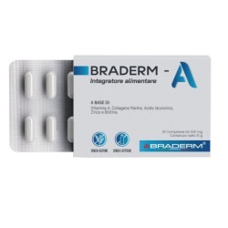 Braderm A 30 Compresse 500mg - Integratore per la pelle senza glutine e senza lattosio