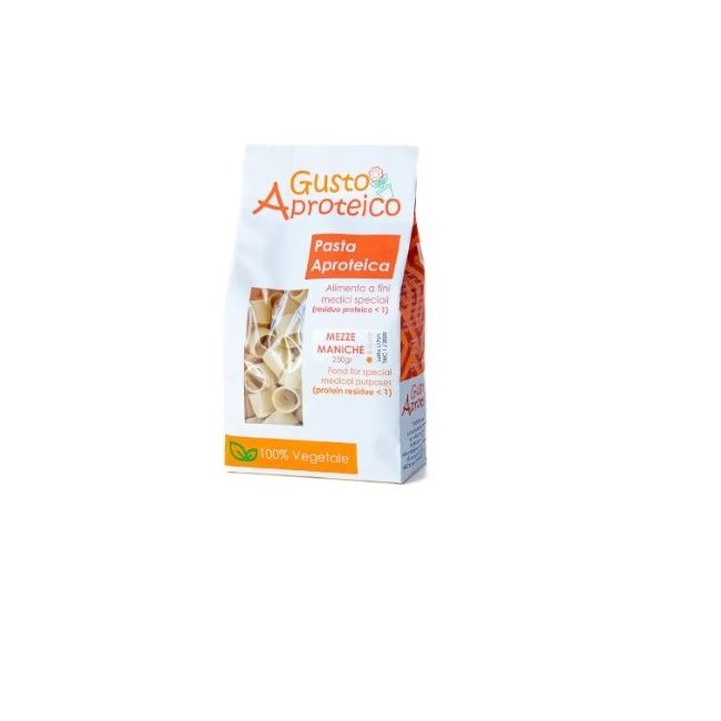 Mezze Maniche Aproteiche Gusto 250g - Pasta Senza Proteine per Diete Speciali Mezze Maniche Aproteiche Gusto 250g - Pasta Senza Proteine per Diete Speciali