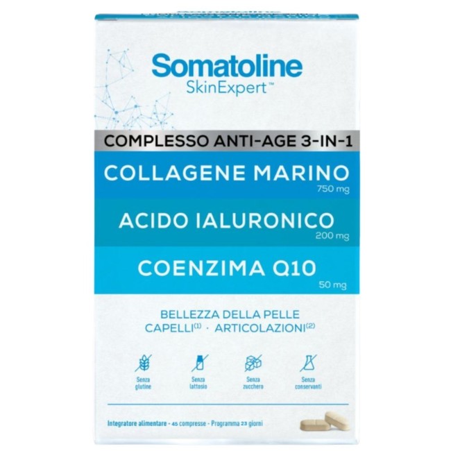 Somatoline Complesso Anti Age 3in1 45 Compresse per capelli, pelle e unghie senza glutine Somatoline Complesso Anti Age 3in1 45 Compresse per capelli, pelle e unghie senza glutine
