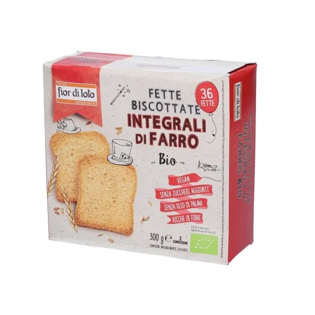 Fette biscottate farro integrale biologiche Biotobio per colazione sana e nutriente