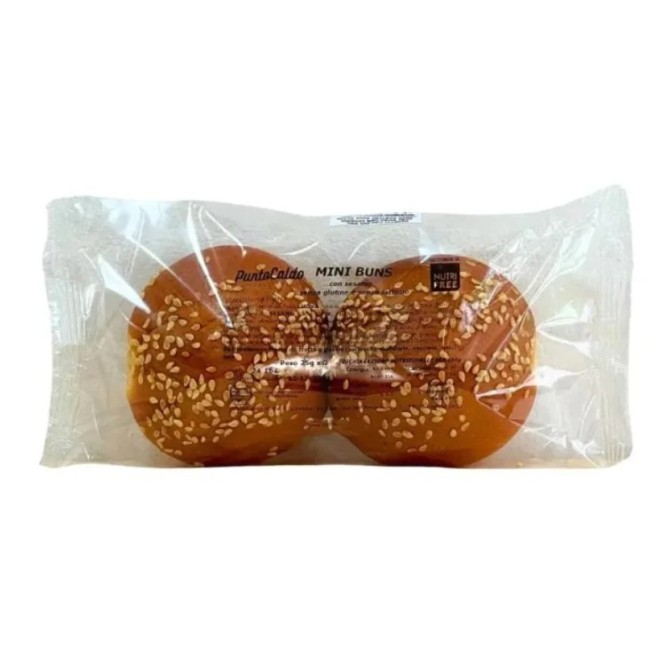 Punto Caldo Mini Buns Con Sesamo - Confezione da 2 pezzi da 25g con semi di sesamo Punto Caldo Mini Buns Con Sesamo - Confezione da 2 pezzi da 25g con semi di sesamo
