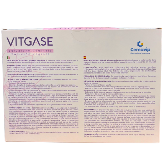 Gemavip Soluzione Vaginale Vitgase 4 Flaconi Da 140 Ml