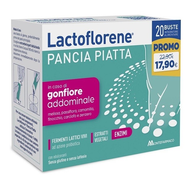 Montefarmaco Lactoflorene Pancia Piatta 20 Bustine Promo