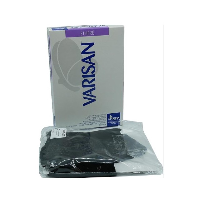Calze autoreggenti Varisan Ethere 10-15 mmHg con tecnologia antibatterica argento, colore poudre