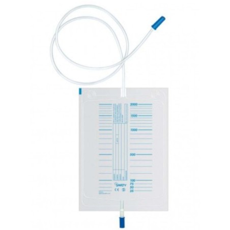 Sacca urina Guacci 2 litri con tubo 90 cm e rubinetto drenaggio - Confezione 30 pezzi sterili Sacca urina Guacci 2 litri con tubo 90 cm e rubinetto drenaggio - Confezione 30 pezzi sterili