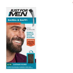 Just For Men Barba Baffi M45 Castano Scuro con cheratina per copertura perfetta dei capelli grigi