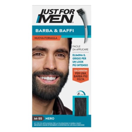 Just For Men Barba&Baffi M55 Nero con cheratina per copertura perfetta e naturale Just For Men Barba&Baffi M55 Nero con cheratina per copertura perfetta e naturale