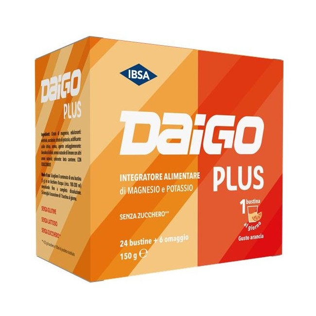 Ibsa Farmaceutici Daigo Mgk Plus Arancia 24 + Senza Zucchero Con Edulcoranti 6 Bustine