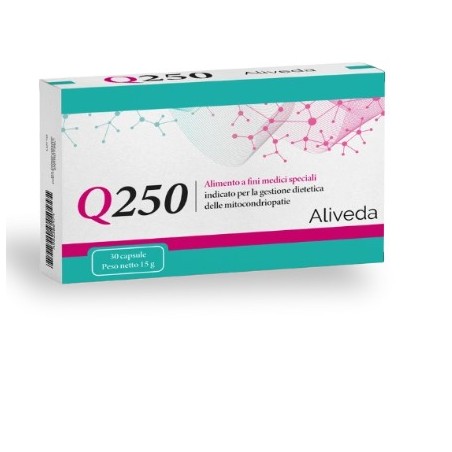 Aliveda Q250 integratore alimentare con Coenzima Q10 da 250 mg, confezione da 30 capsule Aliveda Q250 integratore alimentare con Coenzima Q10 da 250 mg, confezione da 30 capsule