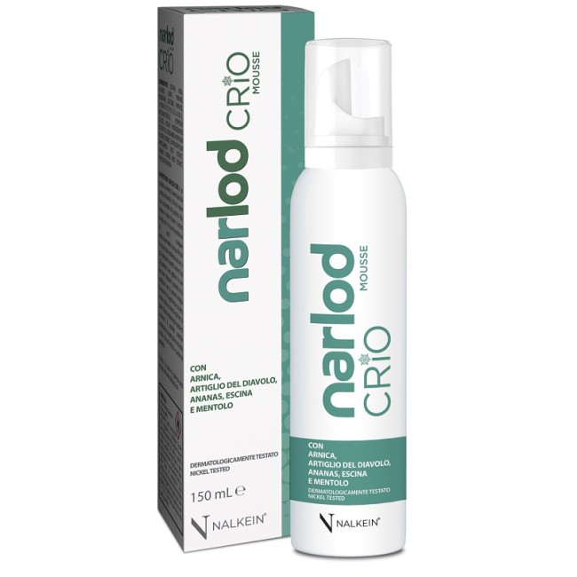 Narlod Crio Mousse con arnica e mentolo per sollievo muscolare immediato 150ml Narlod Crio Mousse con arnica e mentolo per sollievo muscolare immediato 150ml