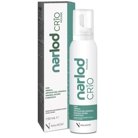 Narlod Crio Mousse con arnica e mentolo per sollievo muscolare immediato 150ml Narlod Crio Mousse con arnica e mentolo per sollievo muscolare immediato 150ml