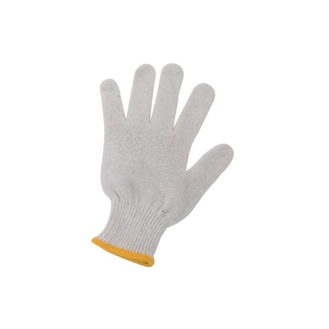 Guanti in cotone 100% Farmacare taglia large con bordino giallo per massima protezione