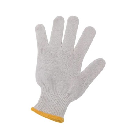 Guanti in cotone 100% Farmacare taglia large con bordino giallo per massima protezione