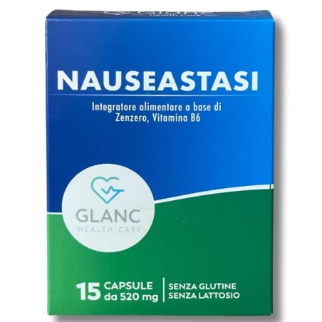 Glanc Nauseastasi 15 Capsule - Integratore contro nausea, pesantezza e gonfiore addominale Glanc Nauseastasi 15 Capsule - Integratore contro nausea, pesantezza e gonfiore addominale