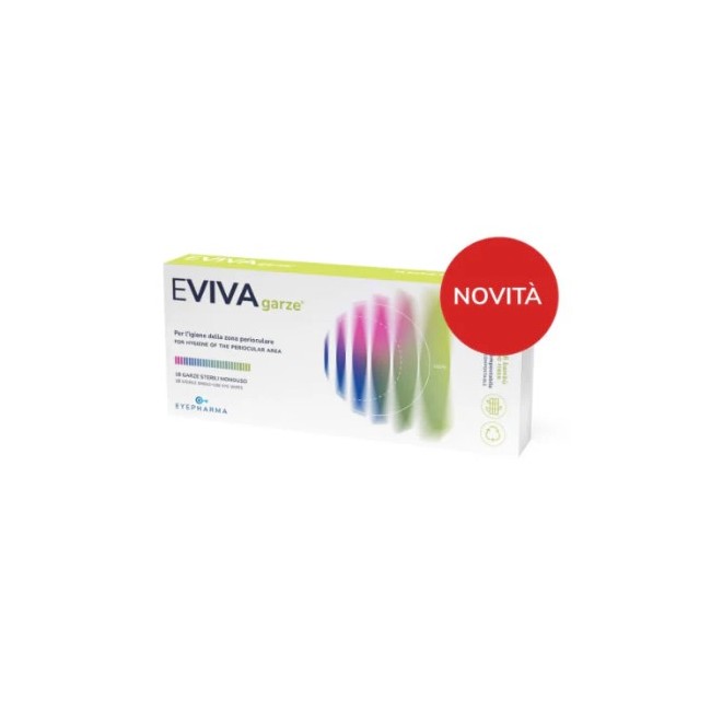 Eye Pharma Eviva Garze Sterili Oculari Monouso - Confezione da 18 pezzi per igiene oculare