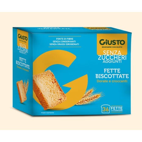 Farmafood Giusto Senza Zuccheri Aggiunti Fette Biscottate Artigianali Con Edulcoranti 120 G