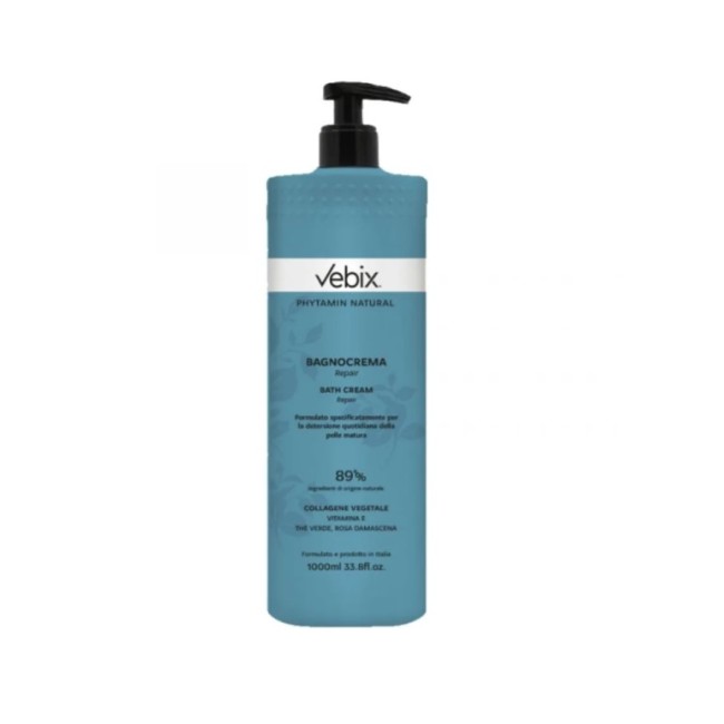 Vebix Phytamin Natural Bagnodoccia Repair 1000ml con dosatore per pelli secche e sensibili