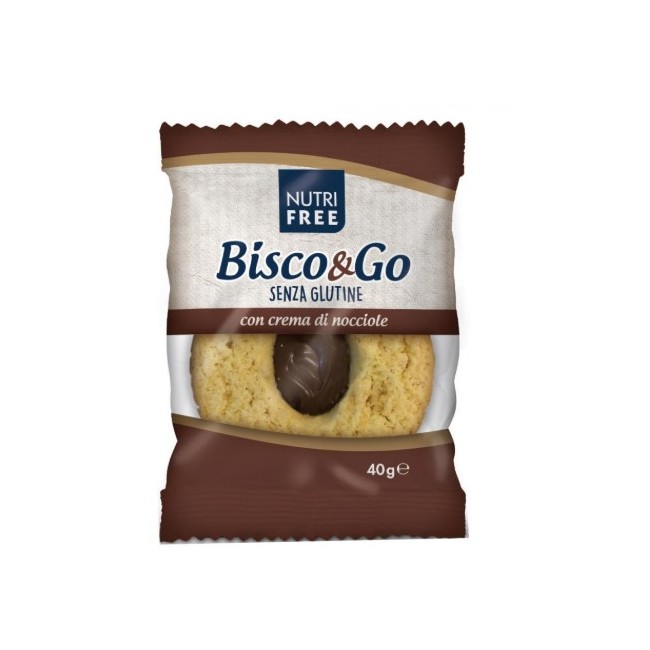 Biscotti senza glutine Nutrifree con crema nocciole ideali per snack golosi e pratici