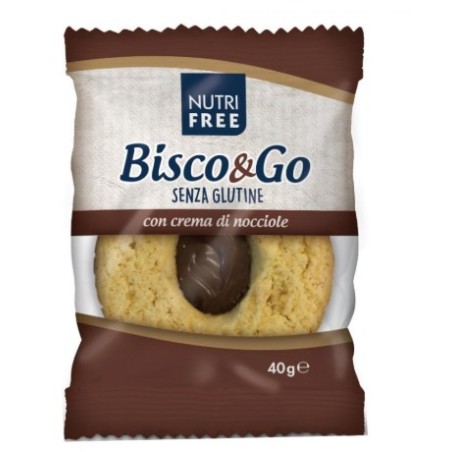 Biscotti senza glutine Nutrifree con crema nocciole ideali per snack golosi e pratici