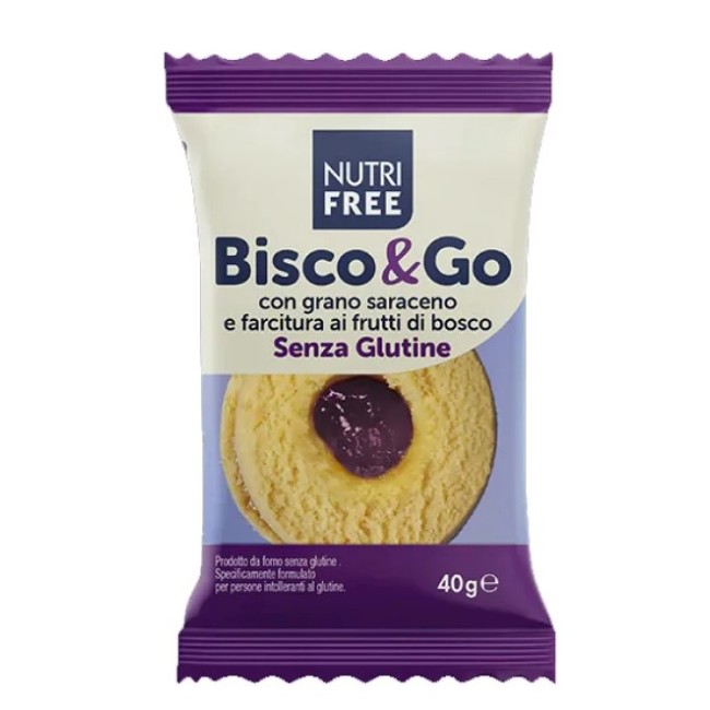 Biscotto senza glutine al grano saraceno con frutti di bosco Nutrifree Bisco&go 40g