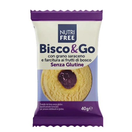 Biscotto senza glutine al grano saraceno con frutti di bosco Nutrifree Bisco&go 40g