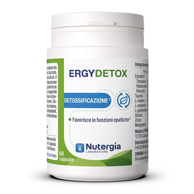 Ergydetox 60 Capsule Nutergia per depurazione e benessere epatico naturale Ergydetox 60 Capsule Nutergia per depurazione e benessere epatico naturale