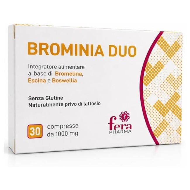 Fera Pharma Brominia Duo - Integratore per articolazioni e muscoli, 30 compresse da 1000 mg Fera Pharma Brominia Duo - Integratore per articolazioni e muscoli, 30 compresse da 1000 mg