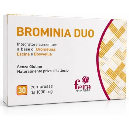 Fera Pharma Brominia Duo - Integratore per articolazioni e muscoli, 30 compresse da 1000 mg Fera Pharma Brominia Duo - Integratore per articolazioni e muscoli, 30 compresse da 1000 mg