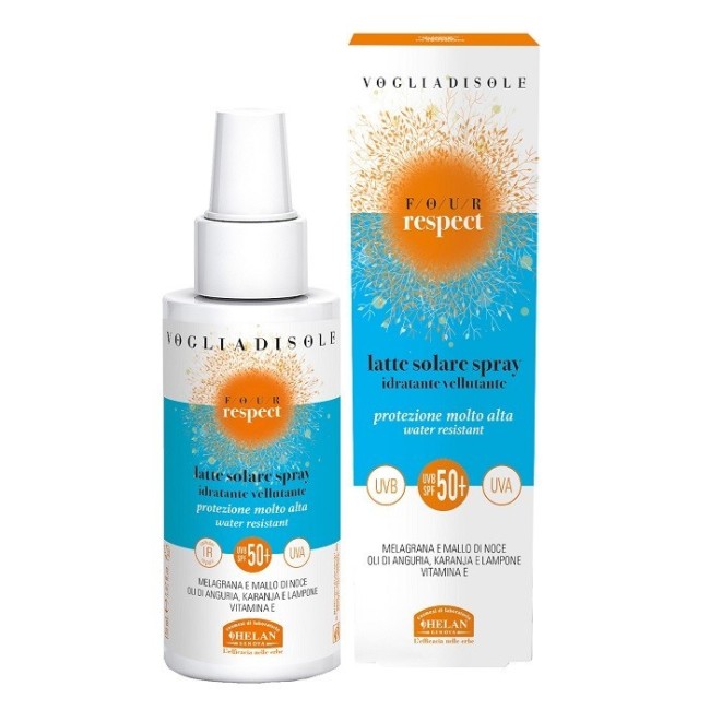 Latte Solare Spray SPF50+ Helan protezione alta per pelle sensibile e rispetto ambientale Latte Solare Spray SPF50+ Helan protezione alta per pelle sensibile e rispetto ambientale