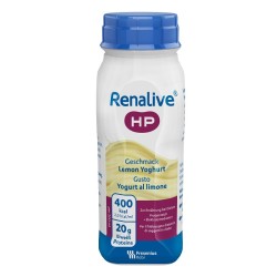 Renalive HP gusto yogurt limone 4 flaconi da 200ml senza glutine per nutrizione specializzata