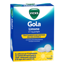 Pastiglie Vicks Gola Mentolo e Limone per il sollievo della gola irritata