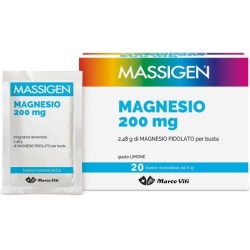 Massigen Magnesio Pidolato 200 mg - Confezione 20 bustine gusto limone formato promo