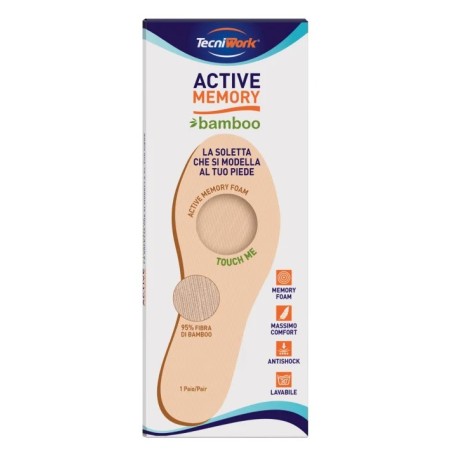 Tecniwork Active Memory Soletta Bamboo taglia 45 con memory foam e fibra naturale antibatterica