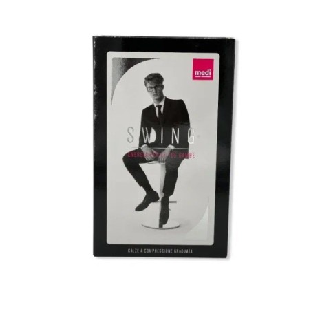 Medi Swing Cotton Med Gambaletto Uomo compressione graduata 15 mmHg nero taglia 6
