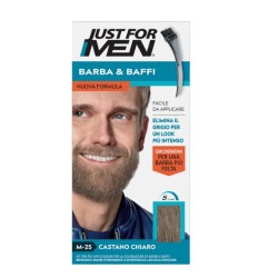 Just For Men Barba&Baffi M25 Castano Chiaro con cheratina per una colorazione naturale e duratura