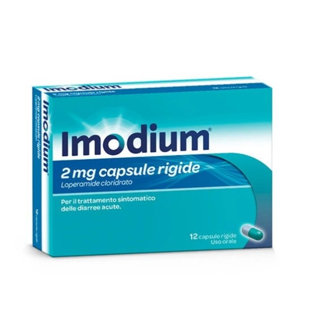Imodium 2mg 12 capsule per il trattamento rapido della diarrea acuta Imodium 2mg 12 capsule per il trattamento rapido della diarrea acuta