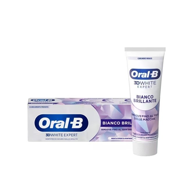Dentifricio Oral-B 3D White Expert per un sorriso bianco brillante e denti sani ogni giorno