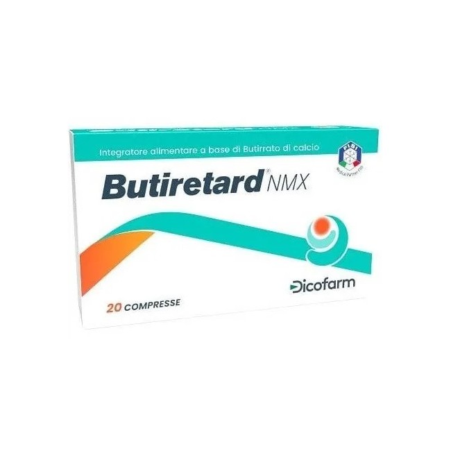 Dicofarm Butiretard NMX 20 compresse per il benessere intestinale senza glutine e lattosio Dicofarm Butiretard NMX 20 compresse per il benessere intestinale senza glutine e lattosio