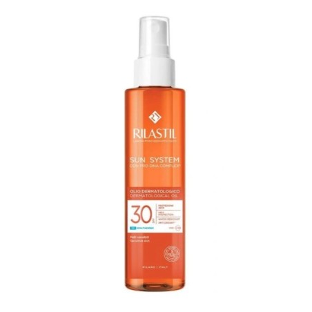 Rilastil Olio Dermatologico SPF30 protezione solare corpo per pelle sensibile e delicata