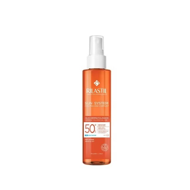 Rilastil Olio Dermatologico SPF50+ protezione solare alta per pelle sensibile e delicata